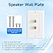 4 Pack Speaker Wall Plate with Low Voltage Mounting Bracket for Banana Plug 1.0 Speaker Home Theater