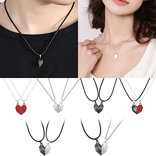 Ilh Creative Magnet Love Necklace Sets Cool Heart Couple Necklace For Boys And Girls Necklace Gifts By Zyooh #TOP1