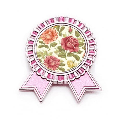 Broche rose antique aquarelle pour sublimer un manteau en métal M
