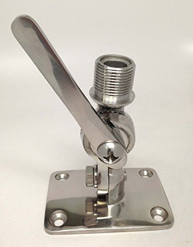Marine Boat Stainless Steel 316 Ratchet Mount Antenna Base Flag Pole Socket