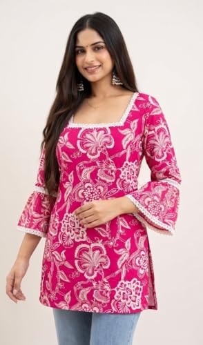 Image of Women's and Girls Short Kurti in TopsTunic | Ladies Ethnic Tunic
