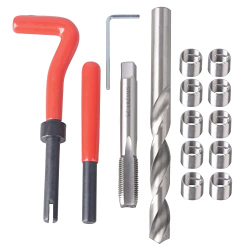 DAYUAN Kit de réparation de filetage M12 x 1,25 mm Helicoil Outils de réparation de filetage Kit d'insertion de fil Compatible Jeu d'outils manuels pour...