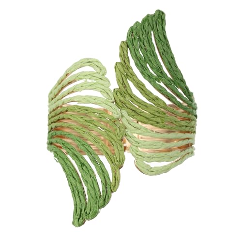 Raffia Wing Cuff Bracelet for Women, Colorful Angel Wing Bangle Wide Chunky Wrist Cuff Bracelet
