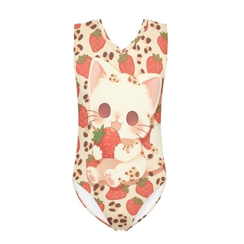 Image of Girls Bathing Suit Size 3-14 Swimsuits for Girls One-Piece Swimwear Summer V-Neck Sleeveless
