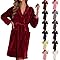 Générique Peignoir Femme Long Épais en Flannel Polaire - Robe de Chambre Chaud Hiver Automne Confortable pour Maison Matin Doux Réveil