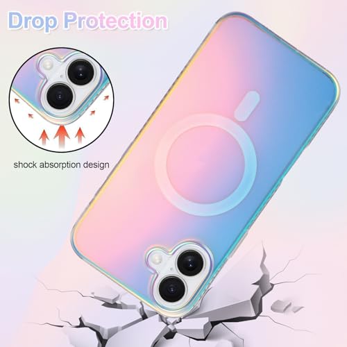 ZIYE Iridescent Case Compatible with iPhone 16 Magnetic Cute Fluorescent Laser Design Compatible with Magsafe Scratch-Resistant Shockproof Protective Phone Cover for Women Girls Men by ZIYE - Used condition - Image 4