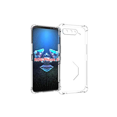 Tektide Case Compatible for ROG Phone 5,[Invisible Armor] Xtreme Slim, Clear, Soft, Lightweight, Shock Absorbing TPU Bumper/Back Cover