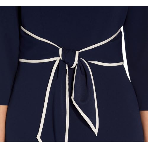 Image of Adrianna Papell Tipped Crepe Tie Dress