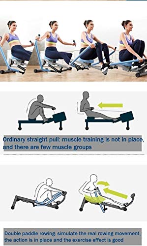 Image of Fitness Equipment Rowing Machines, Rowing Machine,12 Level Adjustable Resistance,Foldable,Double Paddle Hydraulic Rowing Trainer,Silent Small Fitness Equipment,for House Use