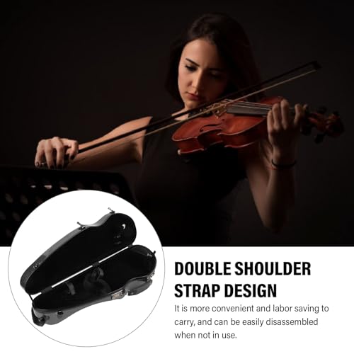 Étui de violon léger 4/4 noir avec sangles de transport ajustables - 5