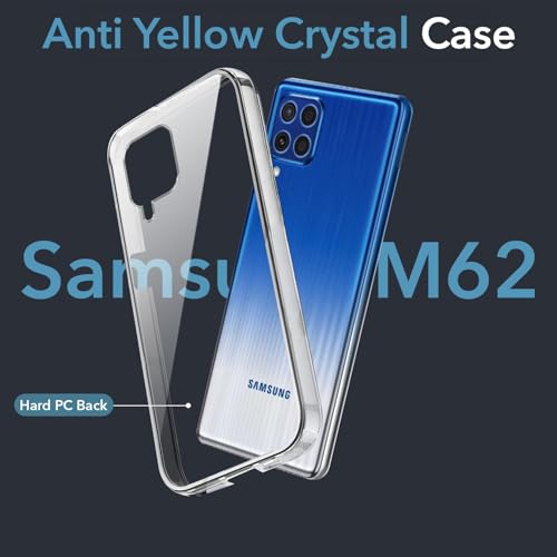 Image of Jkobi Lifetime Anti-Yellow Clear Back Cover Case for Samsung Galaxy M62 (Sleek Hard Crystal | Shockproof and Camera Protection)