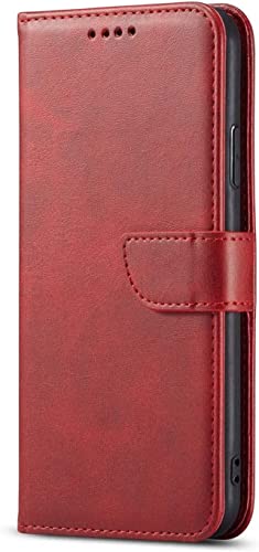 Housse iPhone SE 2022 anti rayure rouge portefeuille à rabat avec porte-cartes intégré