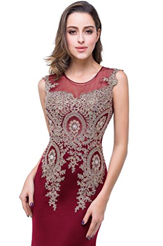 Babyonline Mermaid Style Evening Dresses Beaded Sheer Backless Long Formal Gowns4