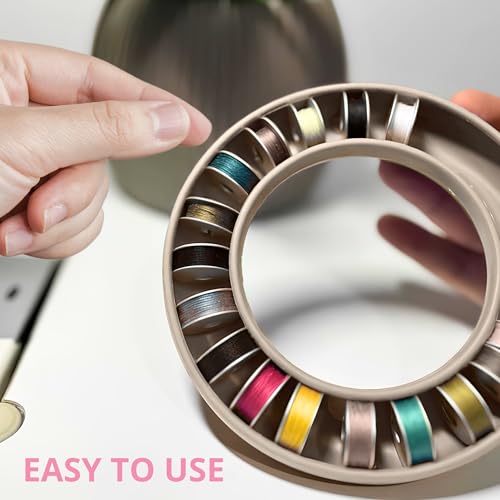 Image of 8 PCS Round Bobbin Holders for Sewing - Silicone Sewing Bobbin Holder Set in Pastel Colors, Flexible Sewing Machine Bobbin Holder Rings for Thread Organization & Sewing Bobbin Storage