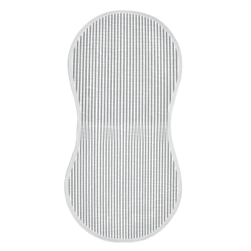 Muslin Baby Burp Cloths, Grey White Stripes Cotton Soft Burp Cloths for Newborns​​, Extra Absorbent Burp Cloths 4-Pack​​, 22 x 11 Inch2