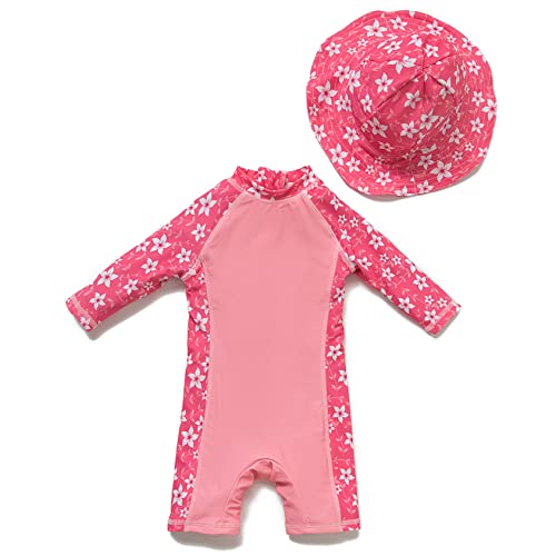 Mazuliso Baby Mädchen Badeanzug EIN stück Lange Ärmel UPF50+ MIT Einem Reißverschluss(Sakura,68-74 cm) Cover