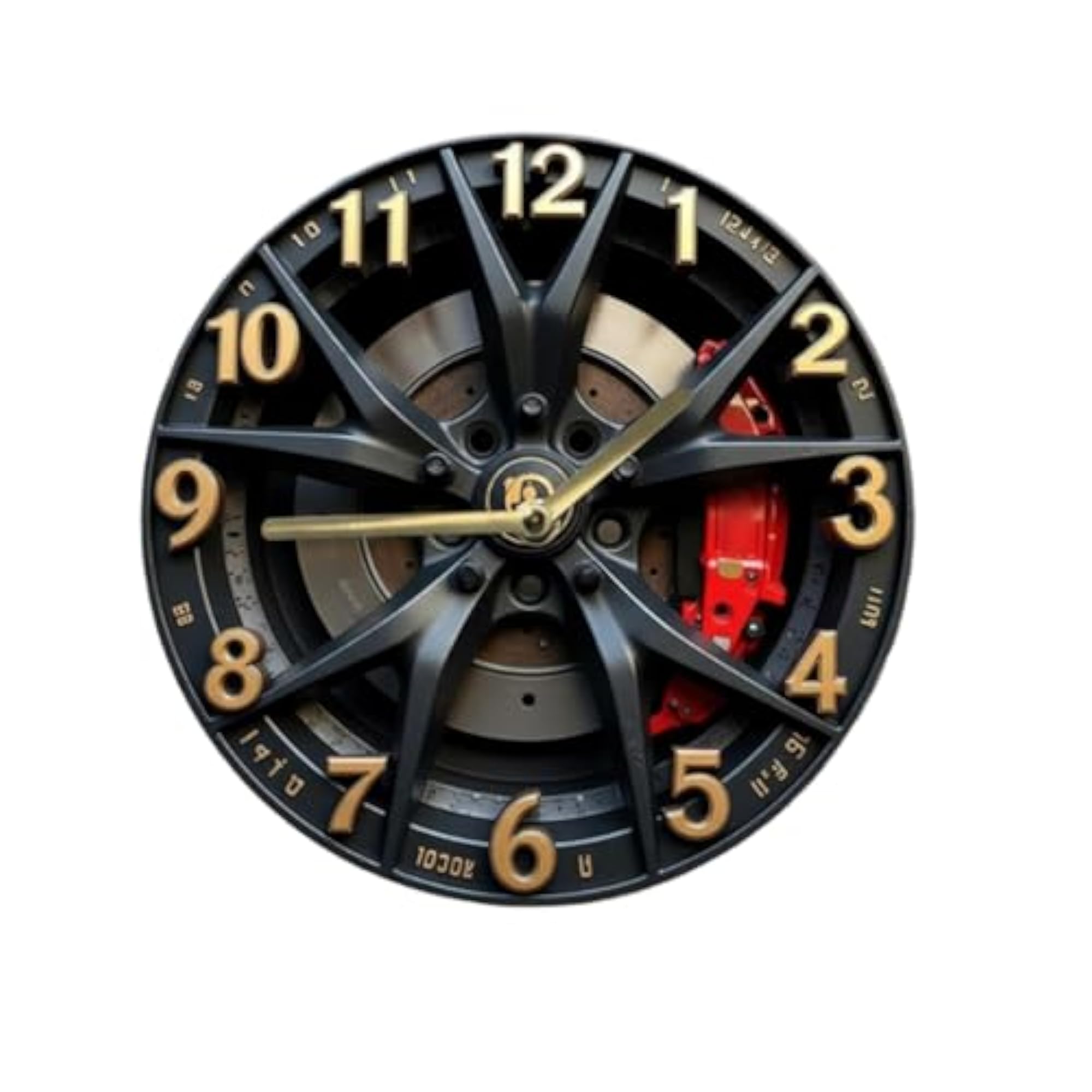 Wall Clock Car Wheel Theme, Non Ticking