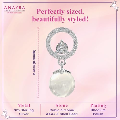 Image of 925 Sterling Silver Pearl Earrings for Women | Freshwater Pearl Stud Earrings | Hypoallergenic Rhodium Plated Anti-Tarnish Lightweight Daily Wear Jewellery | Gift for Wife, Girlfriend, Mother, Sister | Birthday, Anniversary, Rakhi