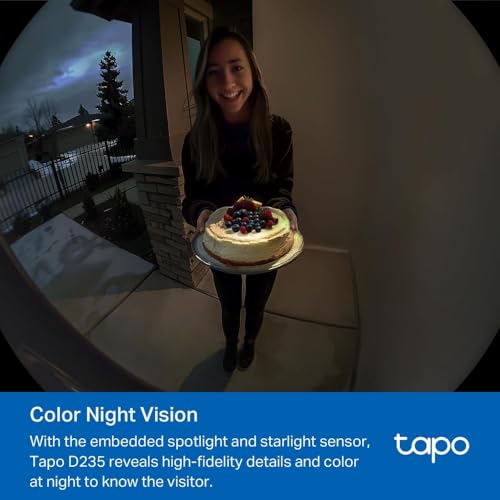 TP-Link Tapo Smart Video Doorbell Camera with Chime, Battery or Wired, 2K 5MP Color Night Vison, No Monthly Fee, 180° Ultra-Wide Head-to-Toe View, Free AI Detection, Cloud & Local Storage (Tapo D235) by Tapo - Image 6