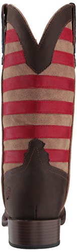 Image of ROPER Womens American Patriotic Square Toe Casual Boots Mid Calf Low Heel 1-2 inch - Blue, Brown, Red