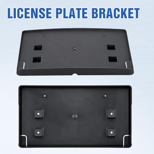 Image of Nilight Front License Plate Frame Holder Mounting Bracket for 2018-2023 2024 2025 2026 Jeep Wrangler JL JLU & Gladiator JT Accessories Replace # 68295610AA CH1068150 Black only for Steel Bumper