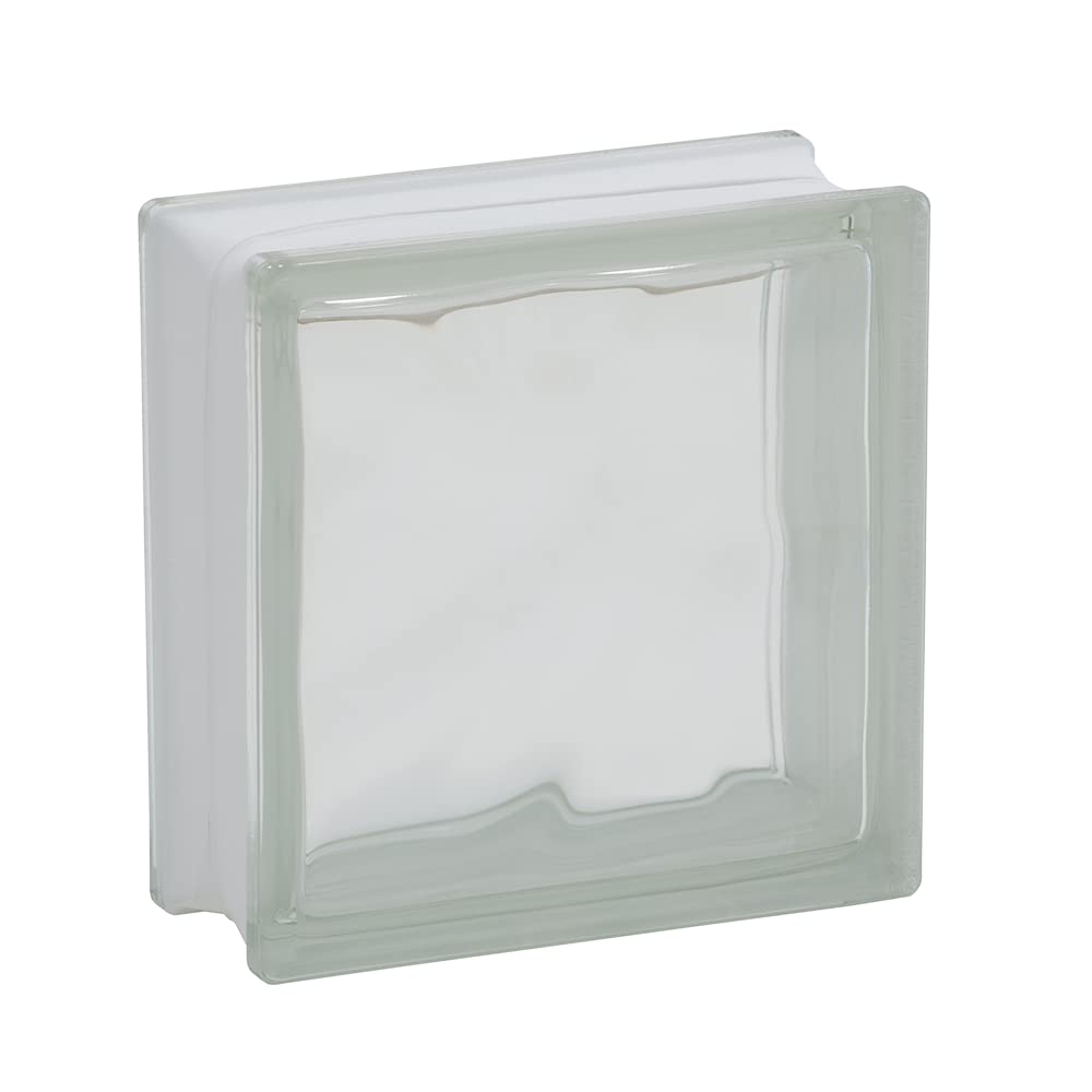 Vetromattone Ondulato Chiaro 19x19x8 Cm - Mattone In Vetro Per Design D'Interni | Resistente All'Umidità - Foto 7