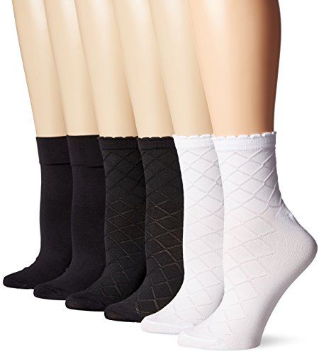 PEDS Women's Anklet Dress Socks, 6 Pairs