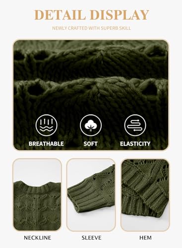 Image of Eytino Womens Plus Size Crochet Cardigan Sweater Long Sleeve Hollow Out Open Front Cardigans Outwear(1X-5X)