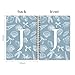 Locomiss Blue Coastal Beach Ocean Coquette Bow Notebook for Girls, Coastal Granddaughter Seashell Conch Journal Notebooks, Preppy Initial J Journal for Woman, Hardcover Notebook 5.5x8.3