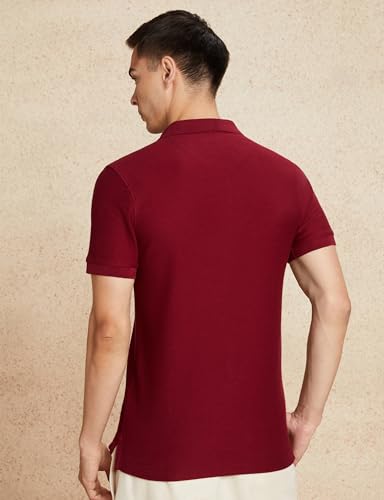 Image of Amazon Brand - Symbol Men's Cotton Rich Textured Polo Tshirts | Collar Plain Tshirts | Half Sleeves - Regular Fit (Available in Plus Sizes)
