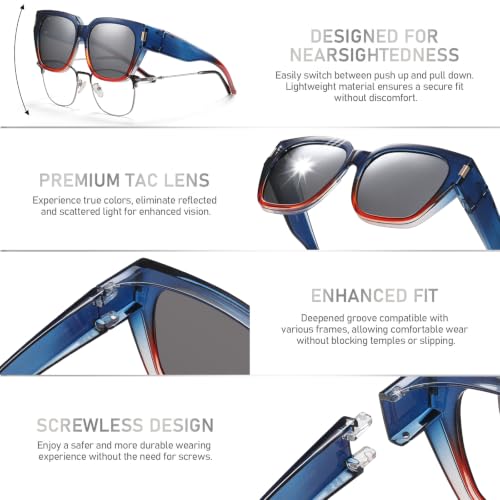 Image of HAOLOTA Polarized Fit Over Glasses Sunglasses for Women UV Protection