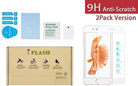 iPhone 7 Plus, iPhone 8 Plus Full Coverage Screen Protector, iFlash [2 Pack] Full Cover Tempered Glass Screen Protector For Apple iPhone 7/8 Plus 5.5” - / 3D Touch/edge-to-edge Full Surface - White