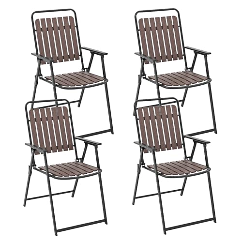 Tangkula Folding Patio Chairs Set of 4