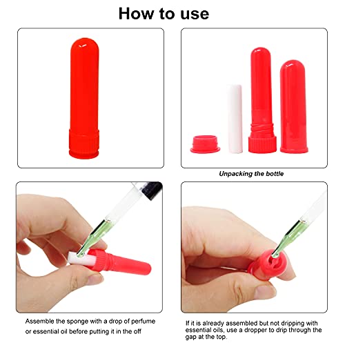 Honbay 10Pcs Plastic Blank Aromatherapy Inhaler Tubes Empty Nasal Aroma Diffuser Tubes Essential Oil Accessories With Unscented Wicks For Essential Oils (10 Color) #TOP4