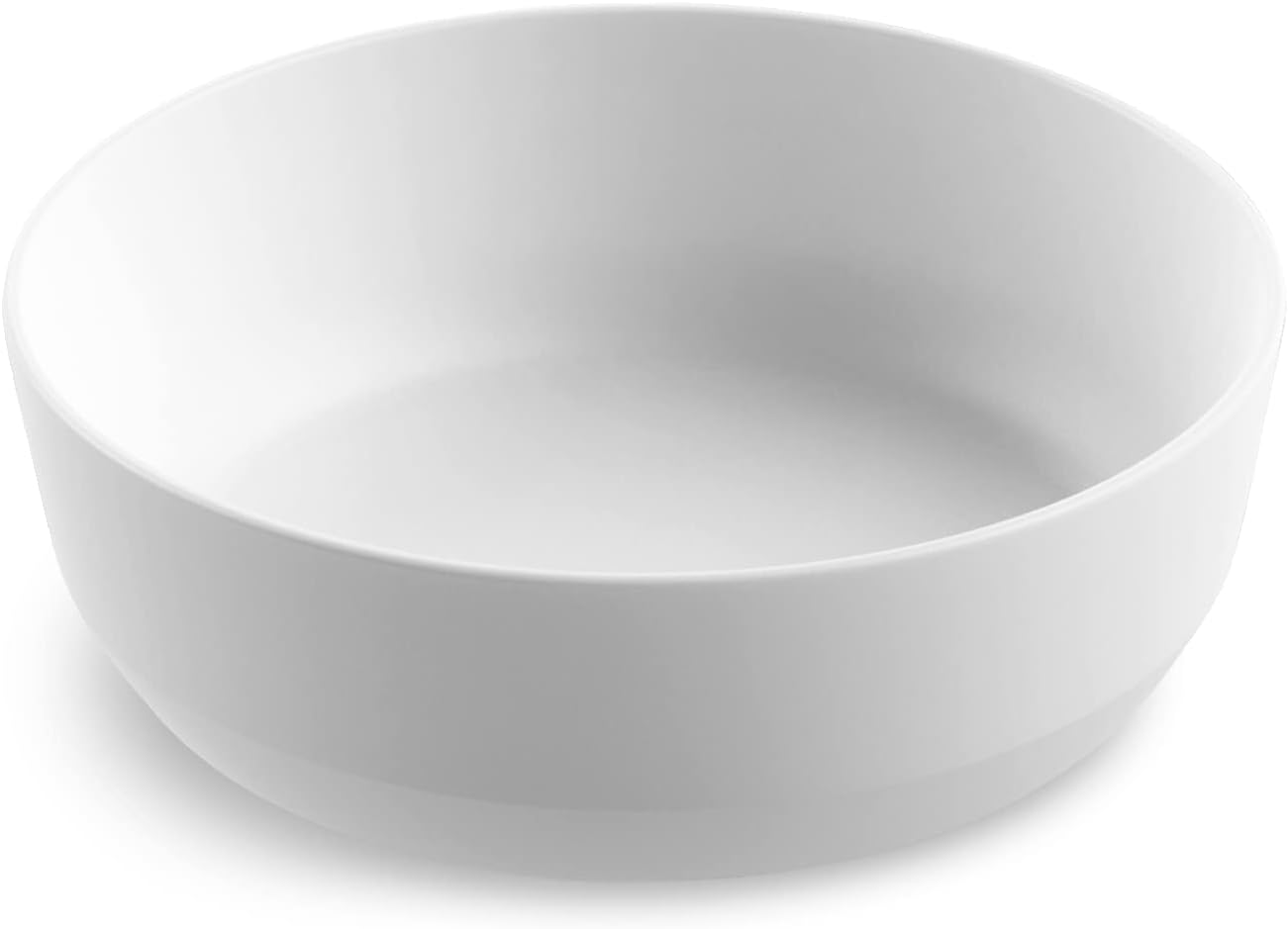 TarHong Edge Matte Dinner Bowl for Cereal/ Pasta/Salad/Soup, 7.4-Inch, 42.5-Ounce, Pure Melamine, Shatterproof, Matte White, Set of 6