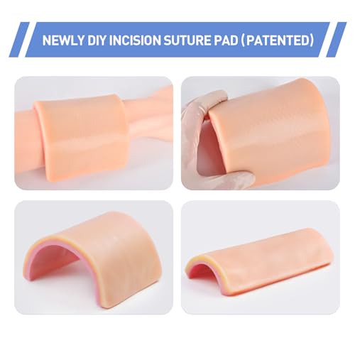Image of Scian 2Pcs Suture Practice Pad, 3 Layers with 14 Wounds Pad & DIY Incision Suture Pad, Suture Practice Kit for Medical Students Training, Embedded Rip-Resistant Mesh, Gifts for Vet Students and Nurses
