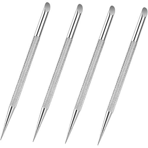 Armor Removal and Scaling Device 4Pcs Stainless Steel Cuticle Pusher for Nail Care and Maintenance for Professional Manicure and Home Use