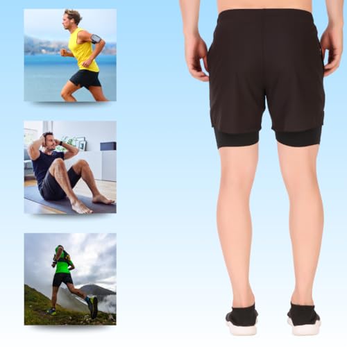 Image of Oysters Men's 2 in 1 Workout Shorts for Men with Phone Pockets