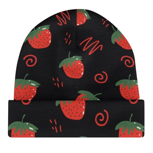 Cute Strawberry Kids Beanie Hat for for Girls Boys Children Cap Winter Knitted Chemo Cancer Headwear Accessories Gifts Decoration4
