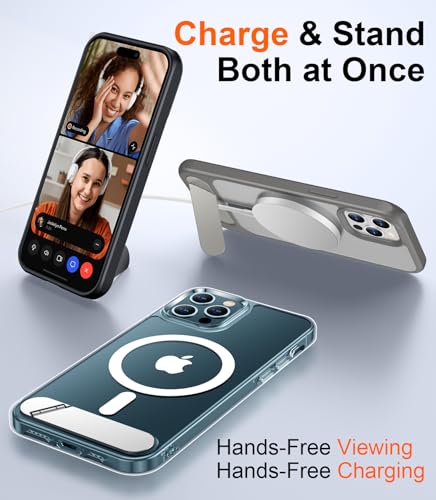 Image of Magnetic Compatible with iPhone 12 Pro Max Case, [Built-in Invisible Kickstand][Compatible with MagSafe][Military Grade Shockproof] Slim Thin Phone Case for iPhone 12 Pro Max 6.7 inch