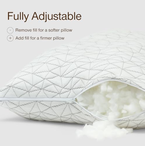 Coop Home Goods Original Adjustable Body Pillow, 20x54 Long Pillow for Back, Shoulder, Hip and Knee Support, Side Sleeper Body Pillows for Adults with Memory Foam & Washable Cover