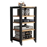 スピーカー台・スタンド スピーカーブラケット調節可能なアンプラックオーディオ機器キャビネットリビングルームホームシアターリフトオーディオアンプラック (Color : Brown, Size : 60*50*100cm)