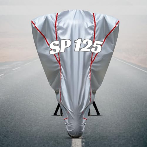 Image of Motorcycle Bike Body Cover for Outdoor Use - Heavy Fabric Water Resistant Two Wheeler Cover with UV, Dust & Rain Protection Compatible for SP 125