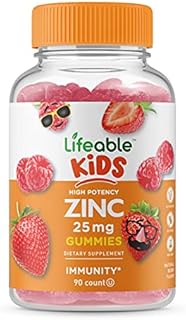 Lifeable Zinc Gummies for Kids - 25mg - Great Tasting Natural Flavor Gummy Supplement Vitamins - Gluten Free Vegetarian GMO Free Chewable - for Healthy Immune Support - for Children - 90 Gummies