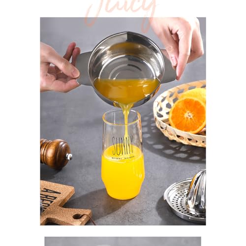 Presse-citron,Presse Fruits en Acier Inoxydable Presse Citron Presse-agrumes avec Passoire et Récipient de 350ml Manuel Presse-tranches de Citron pour Presser le jus de Fruits au Citron – Image 6