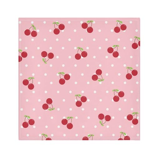 Servilletas de tela rojas con diseño de cereza x6 50x50 cm miniatura 1
