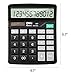 Calculator, Deli Standard Function Desktop Calculators with 12 Digit Large LCD Display and Sensitive Button, Solar Battery Dual Power Office Calculator, Black