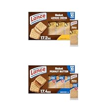 Lance Sandwich Cookies, Nekot Lemon Creme, 10 Individually Wrapped Packs, 6 Sandwiches Each and Lance Sandwich Cookies, Nekot Peanut Butter, 10 Individually Wrapped Packs, 6 Sandwiches Each