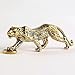 IEUDNS Brass Cheetah Figurine Statue Simulation Animal Sculpture Miniatures Retro Crafts for Cafe Living Room Bookcase Shelf Centerpiece Ornament