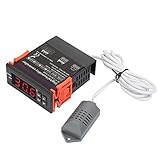 【Fácil de usar】: tiene un tubo digital LED de tres dígitos, que puede mostrar claramente la humedad. Conecte la alimentación para controlar el funcionamiento del dispositivo simplemente configurando la humedad de inicio/humedad de parada.